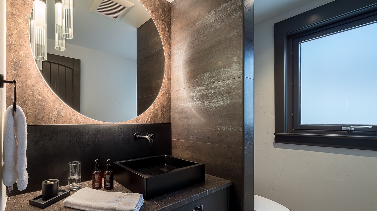 Powder Room, Main Level - Single vanity sink