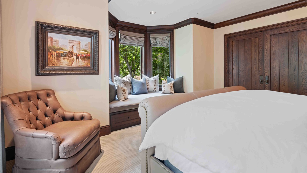 Bedroom 3, Lower Level - Guest bedroom on lower level with king bed and window nook