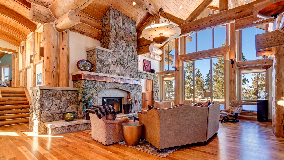 Great Room, Upper Level - With fireplace