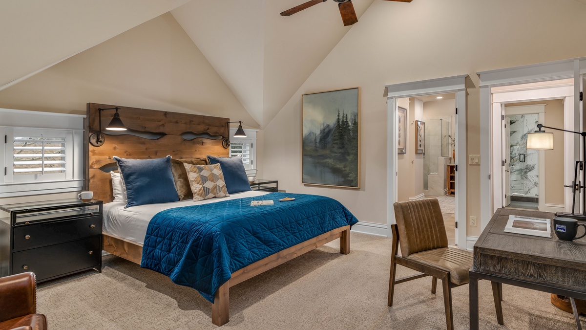 Bedroom 1, Upper Level - Primary king suite on upper level with ensuite