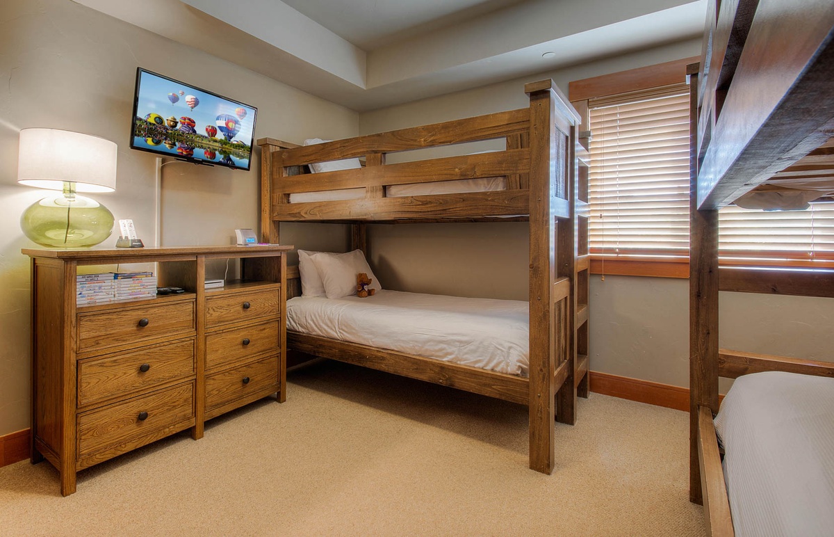 Bedroom 8, Lower Level, Sunshine Peak Chalet - Twin-over-full bunk bed