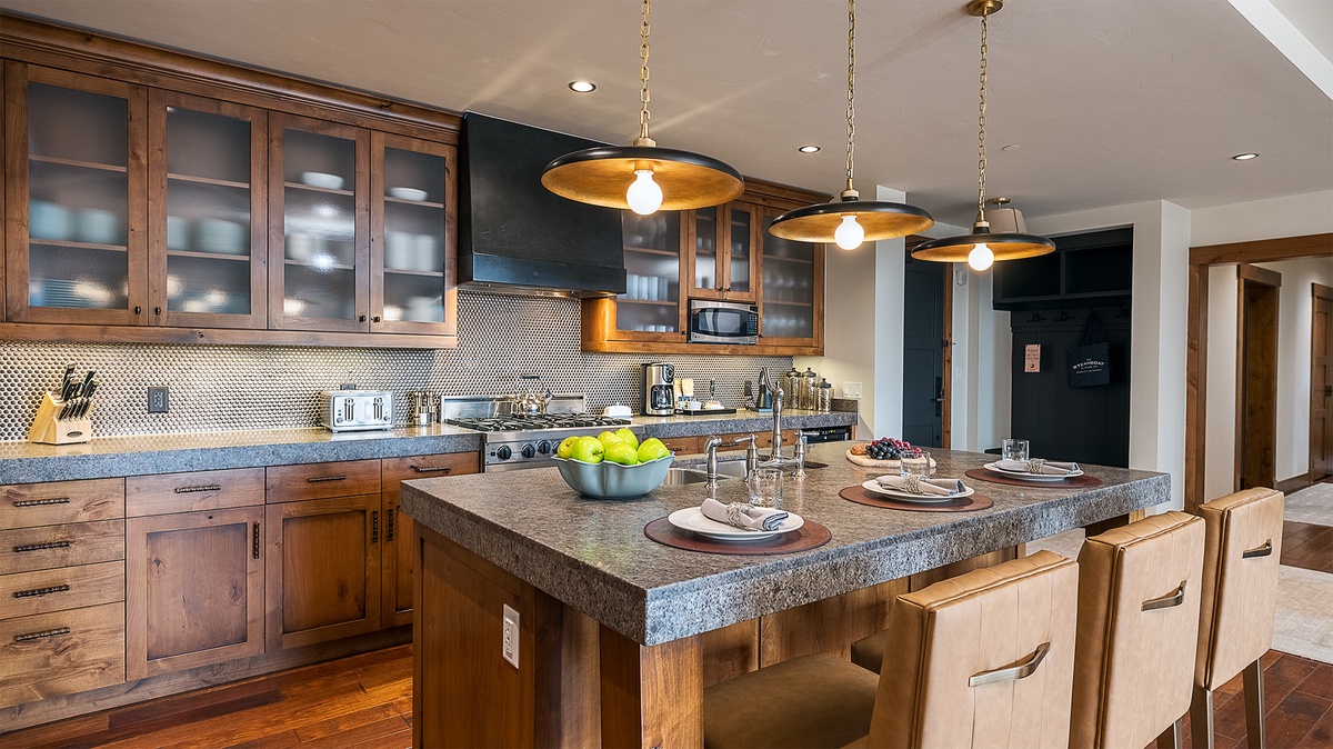 Kitchen, Main Level - Island with bar seating