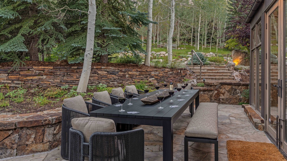 Al-fresco dining area on main patio