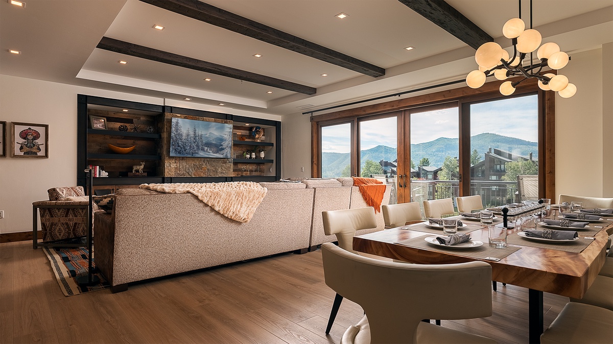 Dining Area, Main Level - Table beside great room with mountain views