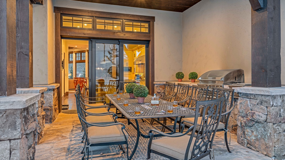 Dining al fresco on main level back patio