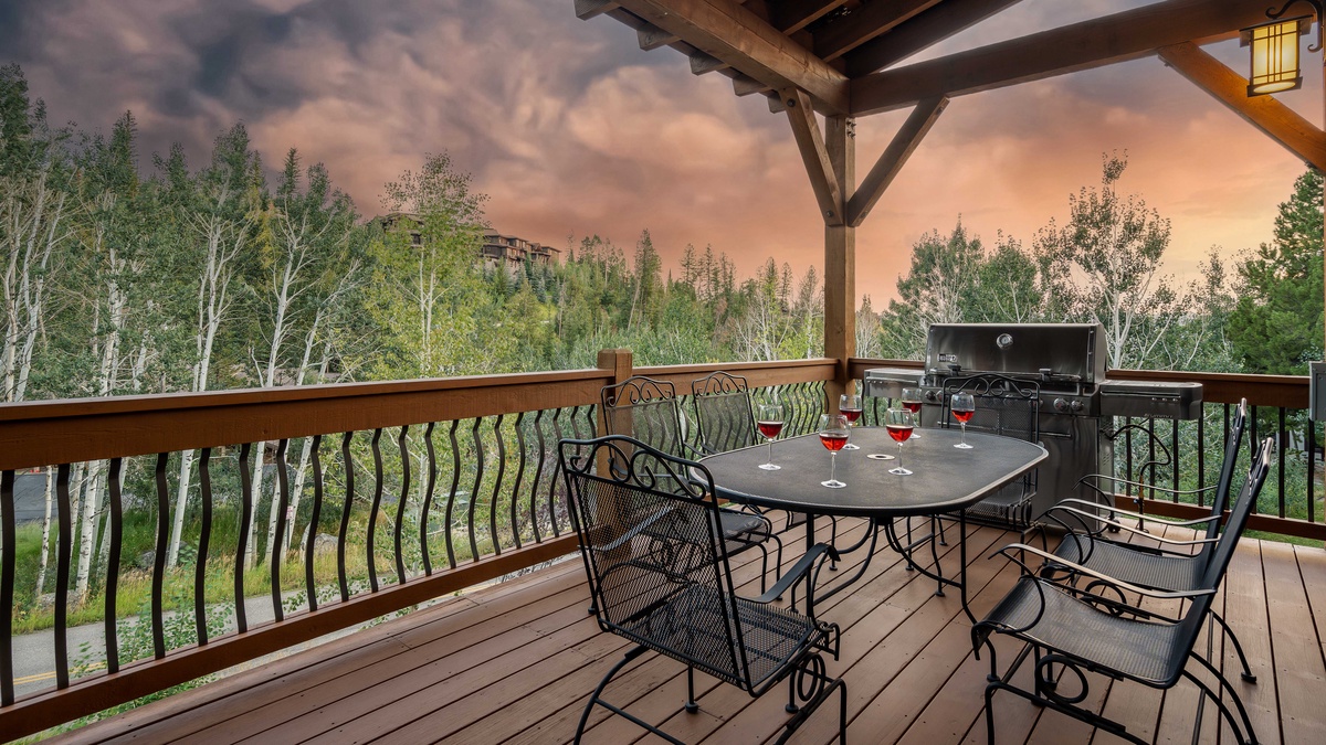 Enjoy happy hour and views on the deck