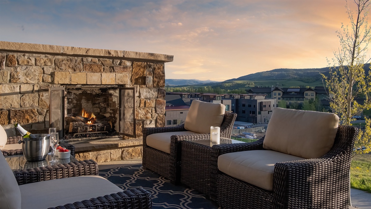 Deck, Main Level - With cozy outdoor fireplace