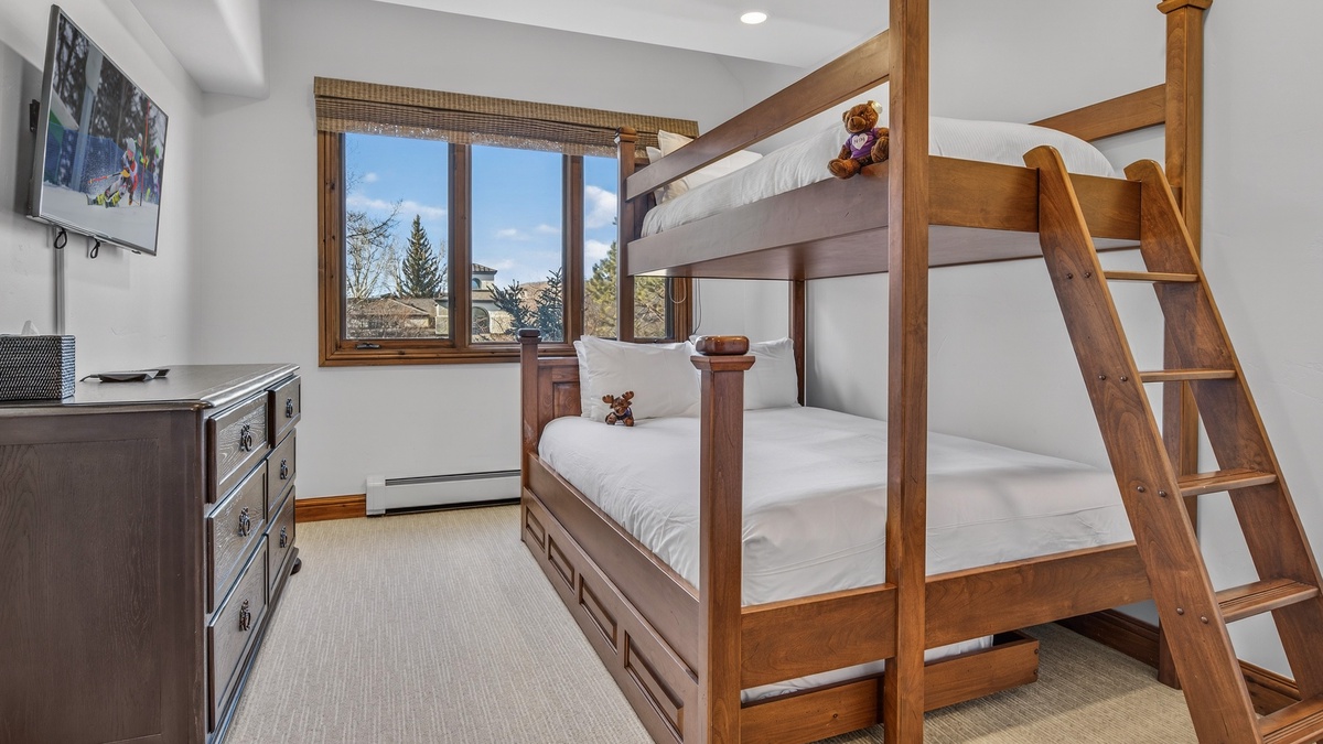 Bedroom 2, Upper Level - Twin-over-full bunk bed