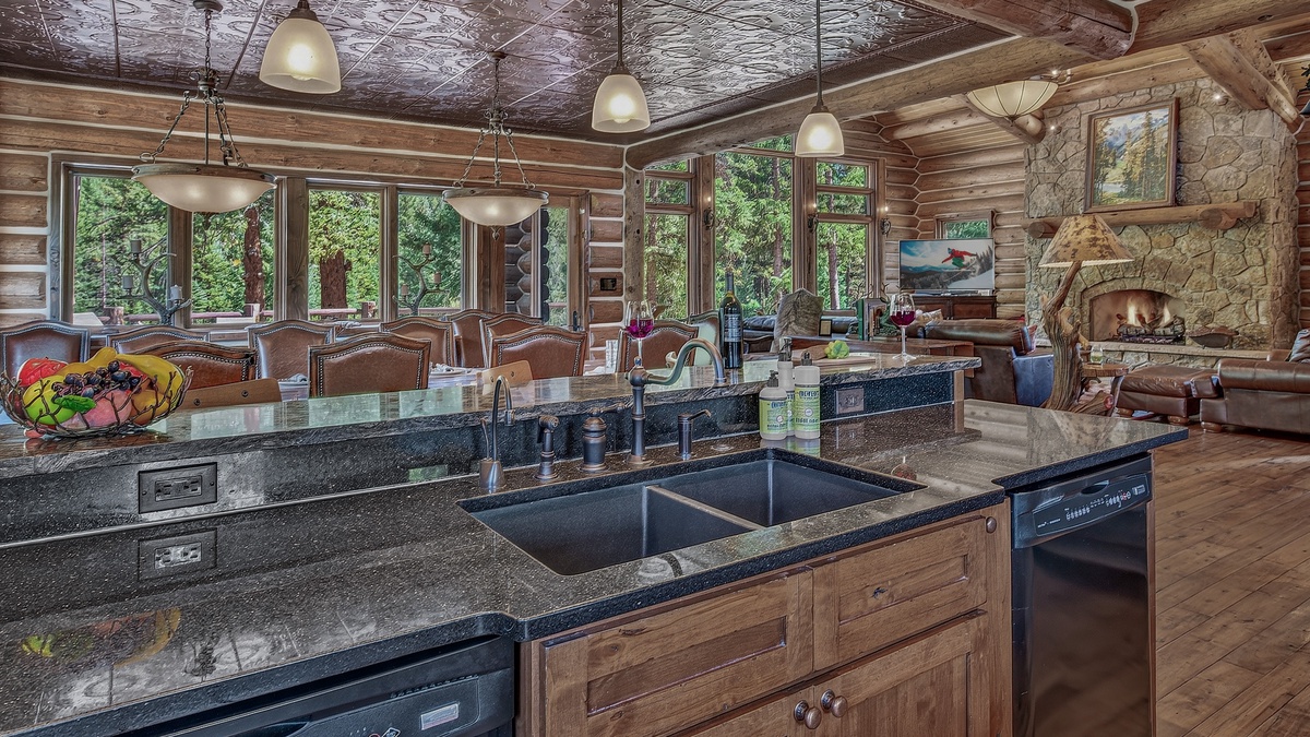 Kitchen, Main Level - Double sink with surrounding countertops