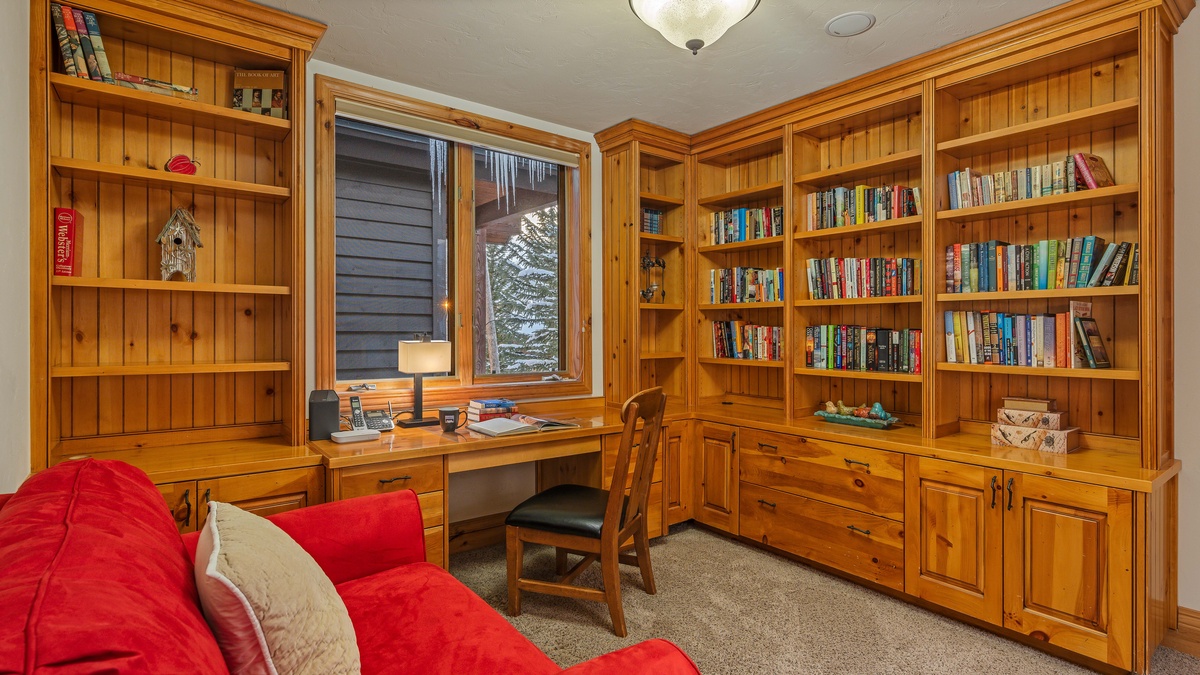 Office study on main level off the primary suite