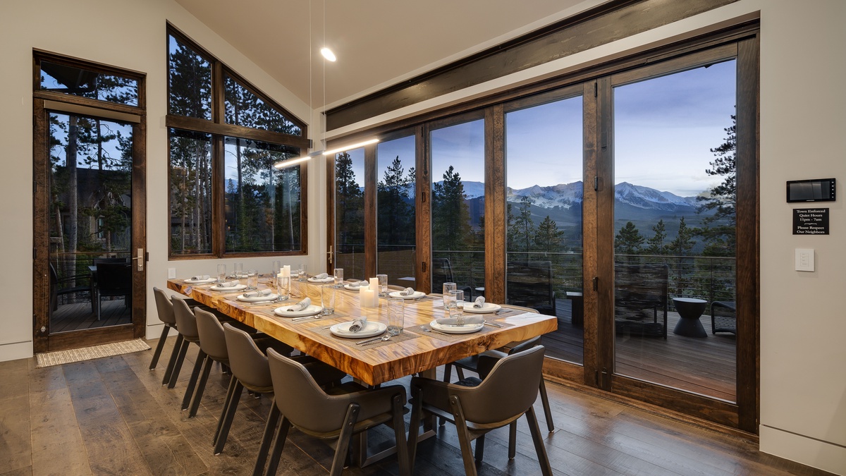 Dining area seats 12 with spectacular views