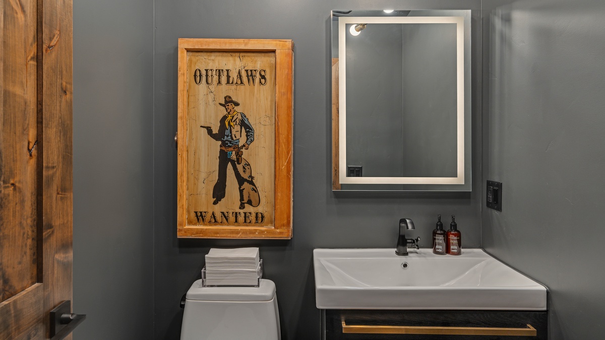 Powder bath on lower level, in the theater room