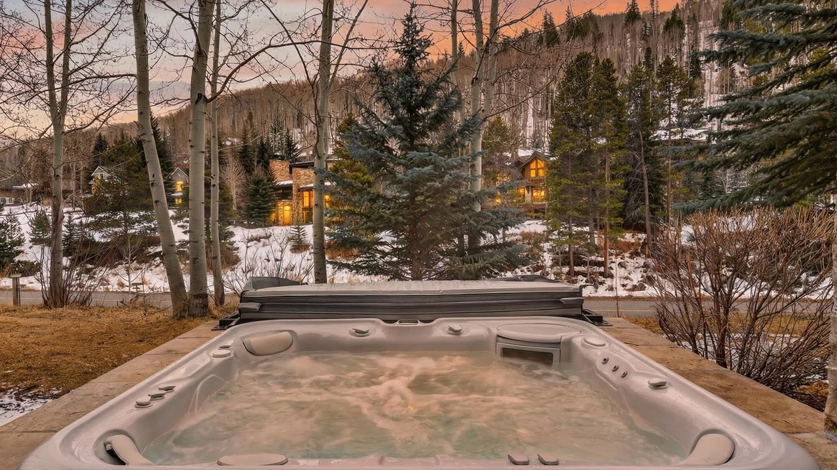 Hot Tub, Deck - Private hot tub with wooded and mountain views