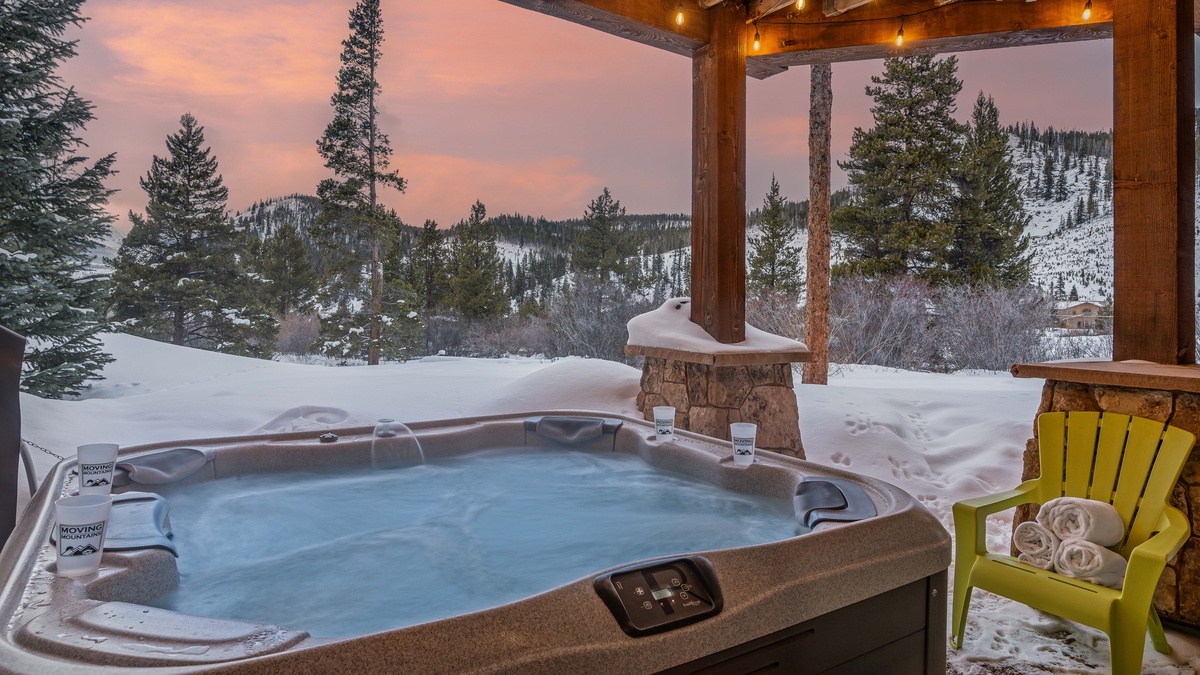 Private hot tub on lower patio