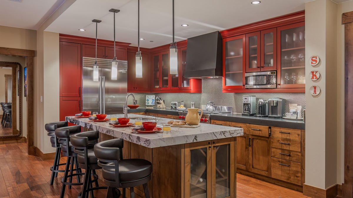 Kitchen, Main Level - Island with bar seating