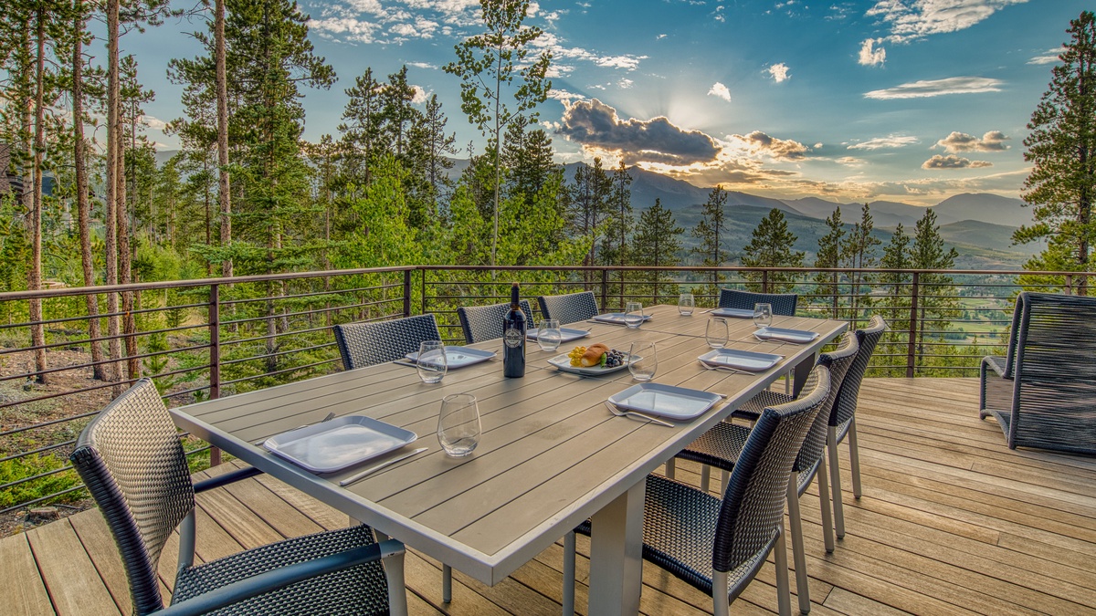 Deck, Main Level - Outdoor dining table with mountain views