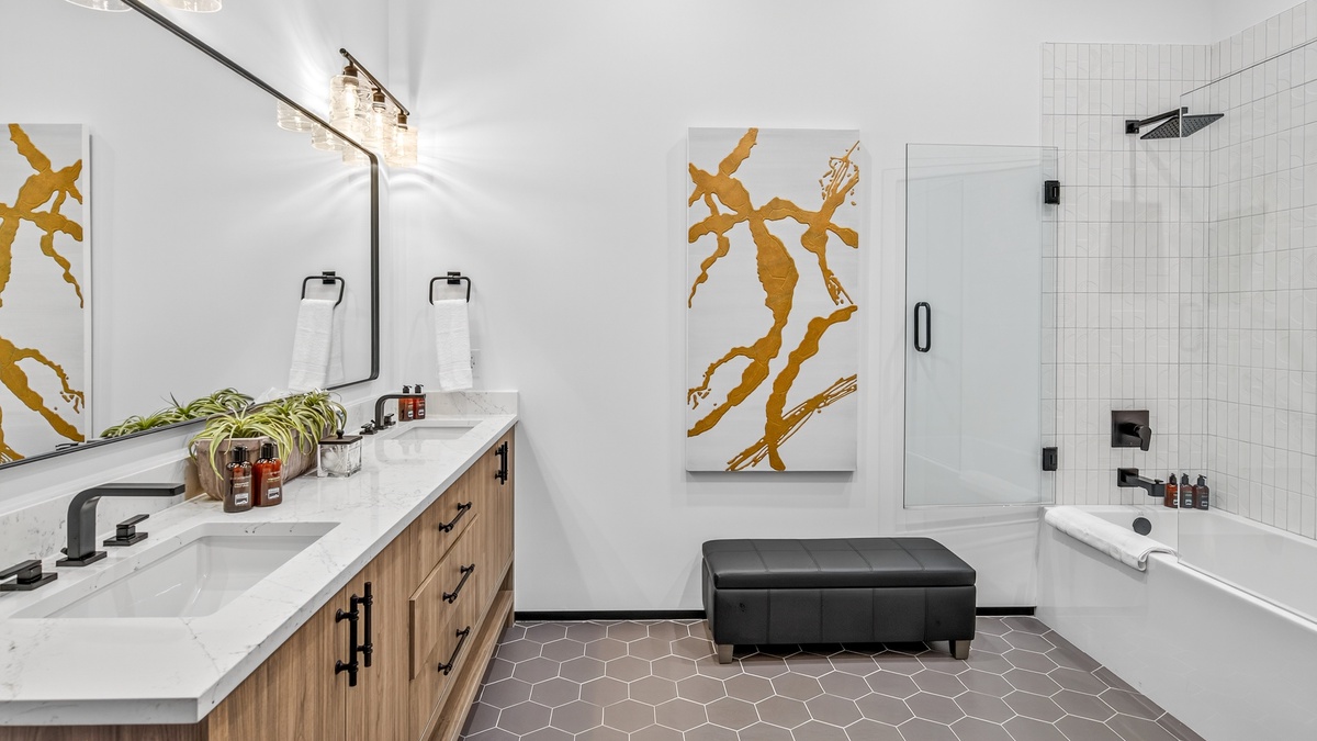 Hall Bathroom, Lower Level - Shared hall bathroom near bedrooms 2 and 3