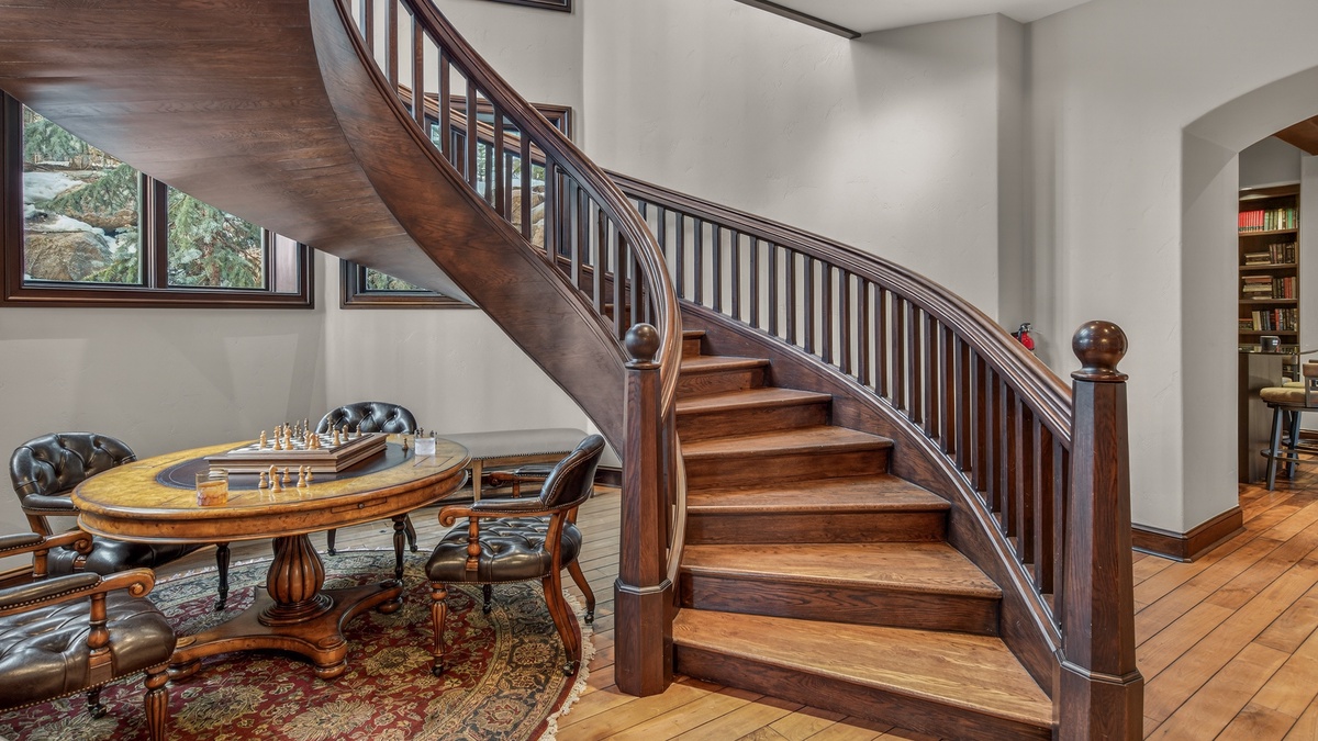 A card or puzzle table nook on the lower level