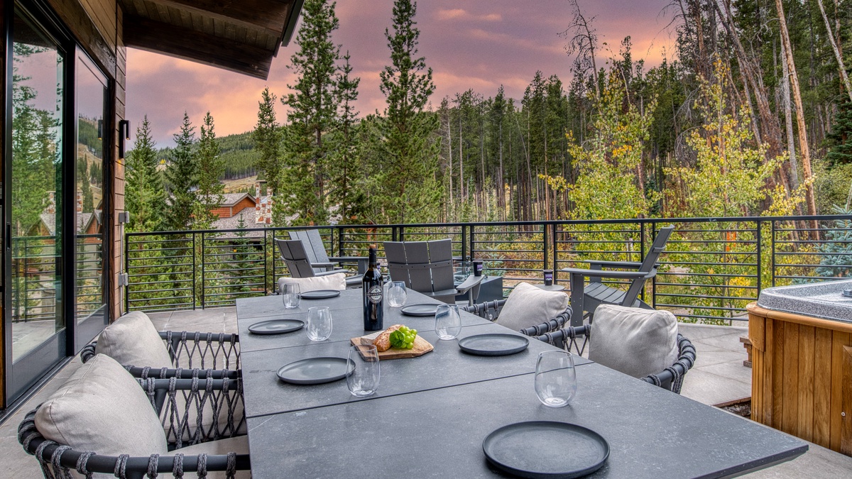 Deck, Uppermost Level - Outdoor dining area with forest views