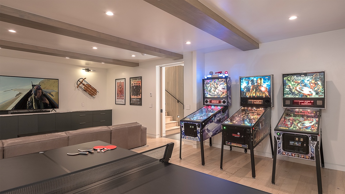 Recreation Room, Lower Level - With ping pong, large tv, and pinball machines
