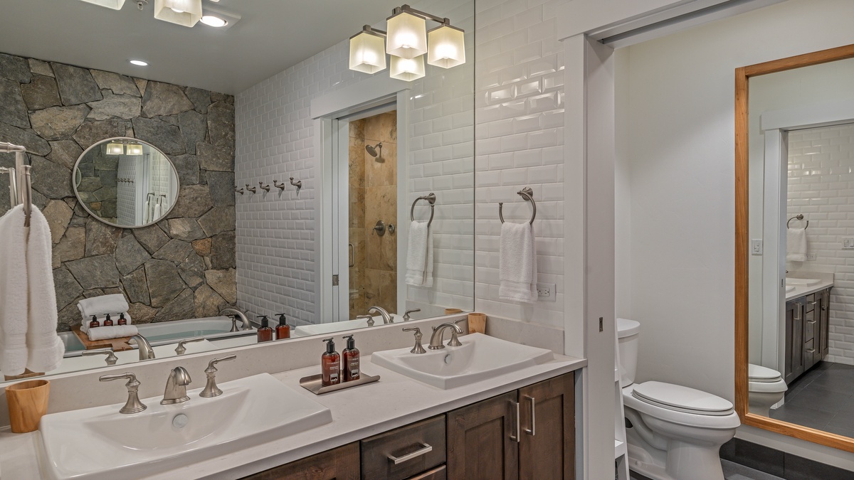 Bedroom 1, Primary Bedroom - Primary king ensuite with spa tub, shower, and double sinks