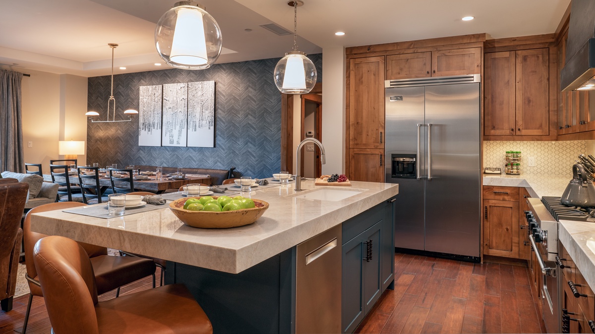 Kitchen, Main Level - Island overlooking great room and dining area