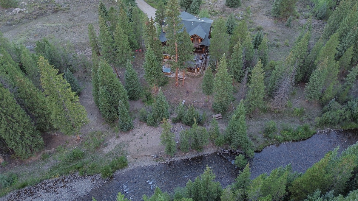 Exterior - Aerial view of the home and river