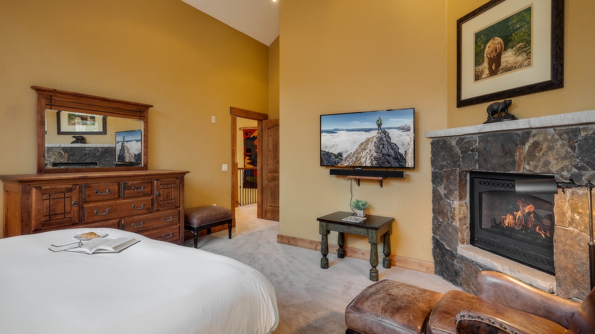 Primary suite on upper level