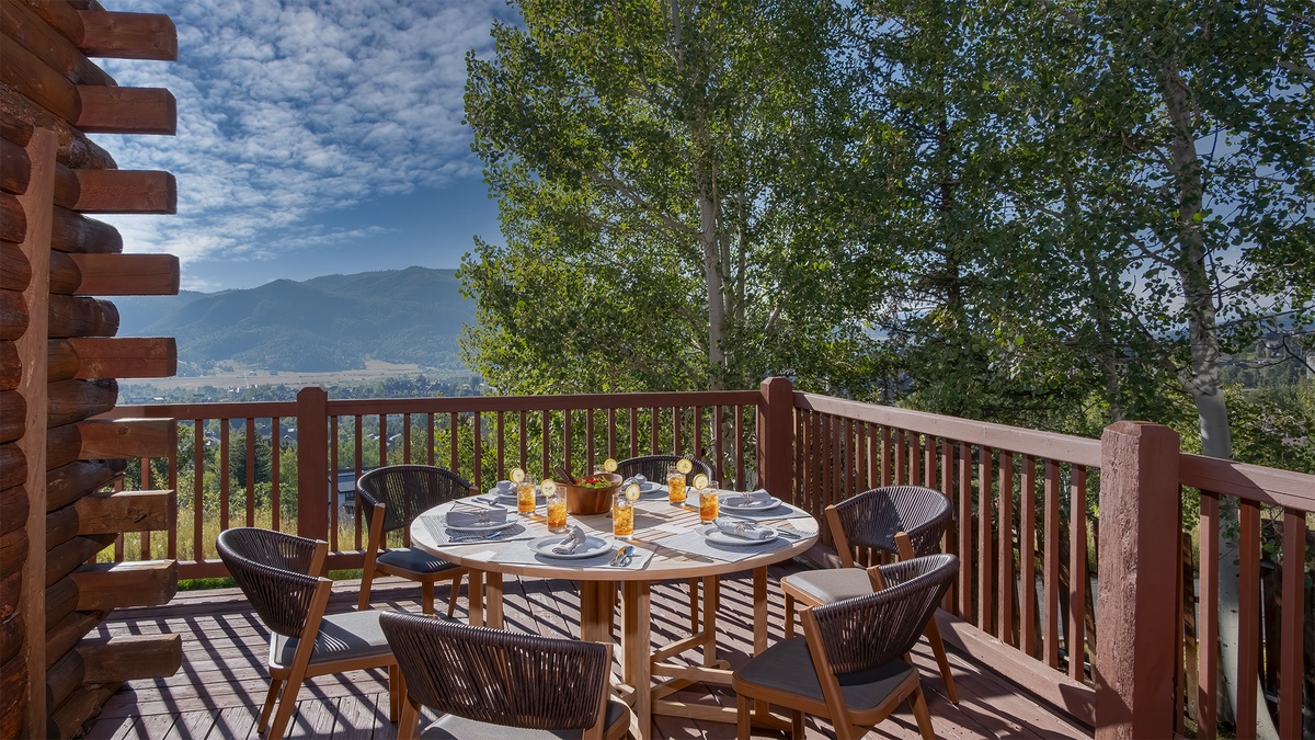 Outside summer valley views patio dining