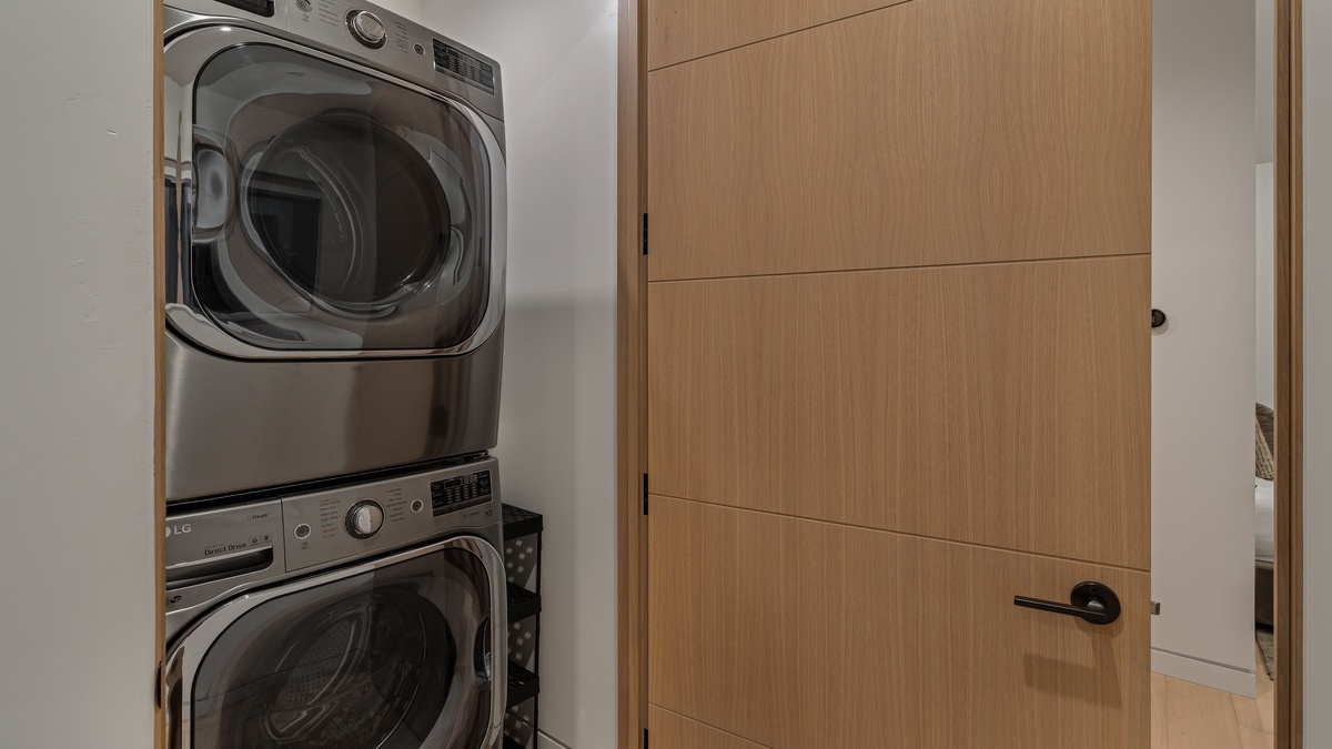 Laundry, Upper Level - Stacked washer and dryer