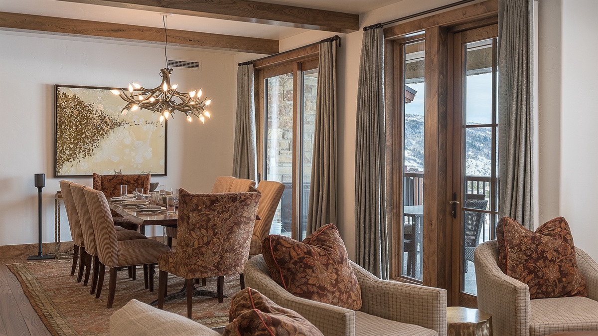 Dining Area, Main Level - With ski slope views