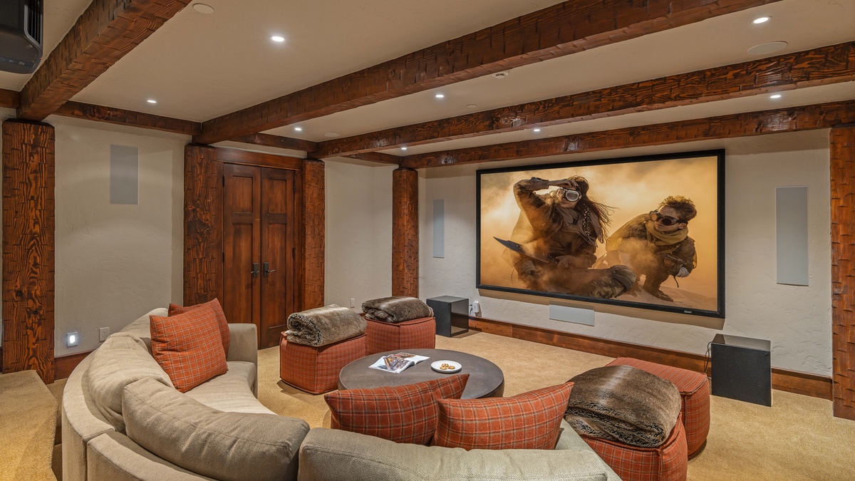 Watch a movie with the family in the lower level theater room