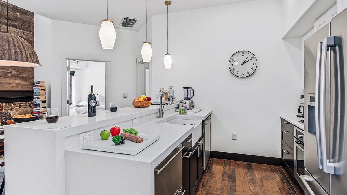 Kitchen in Summer, Main Level - Countertop beside dining area