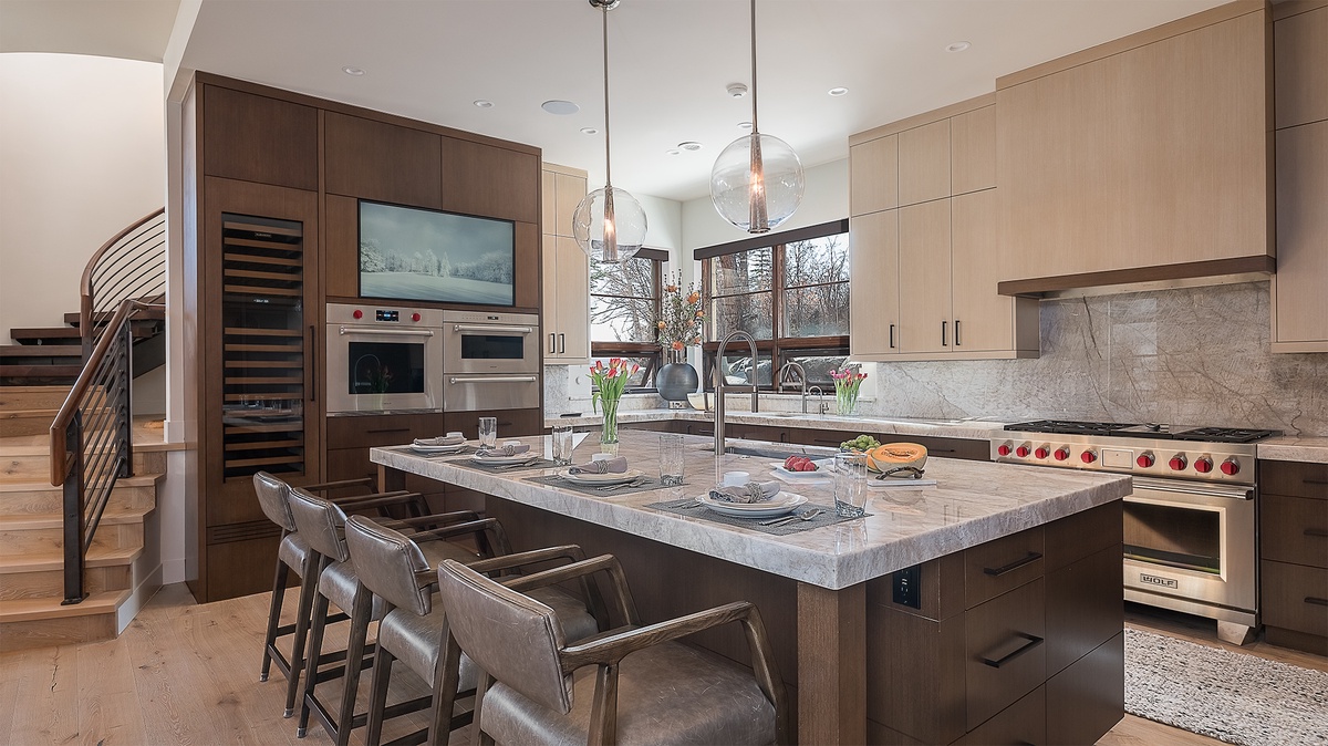 Kitchen, Main Level - With large island and bar seating