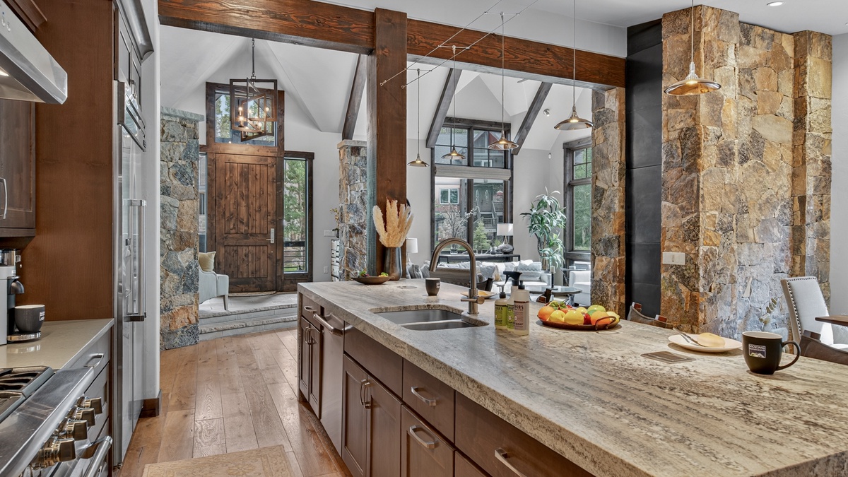 Kitchen, Main Level - Gourmet kitchen with view toward the entryway