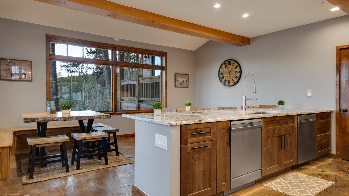 Breakfast nooks adjacent to kitchen