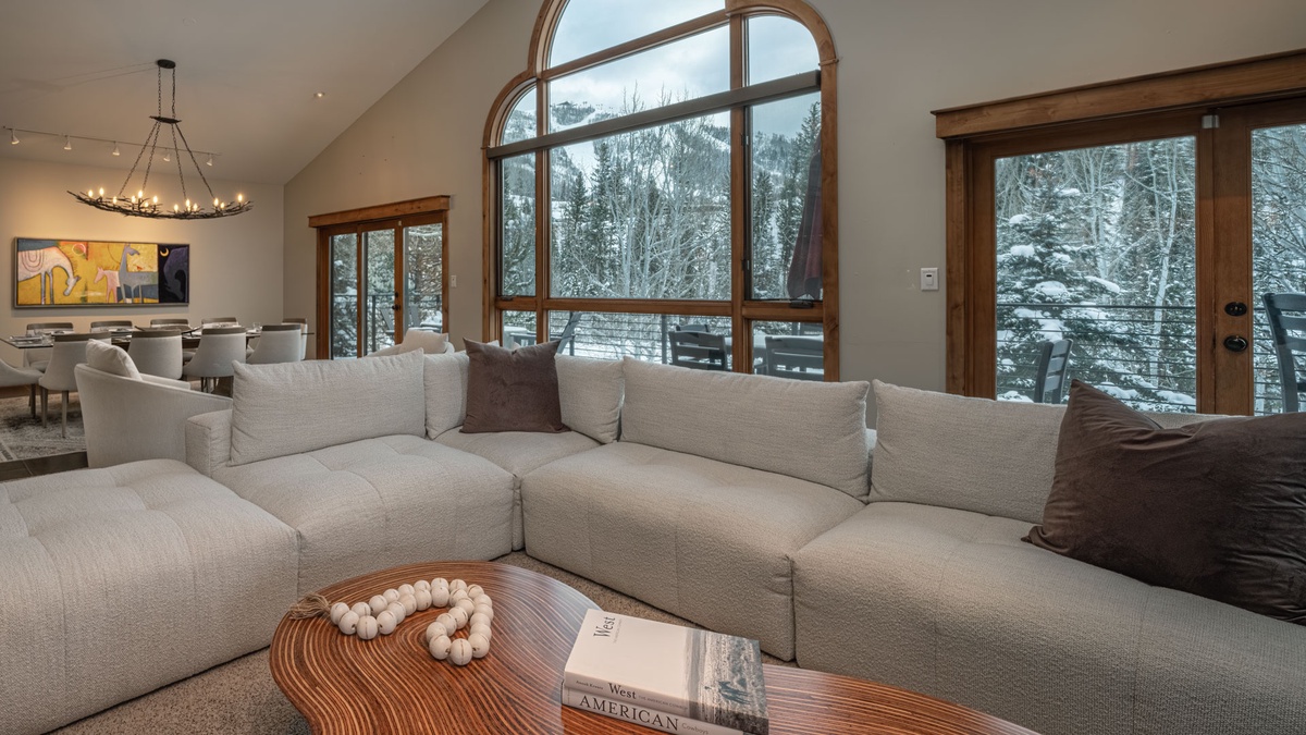 Great Room, Main Level - With ski run views