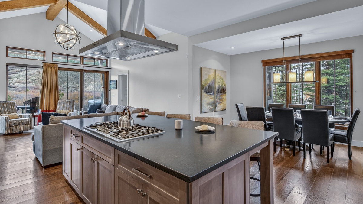 Kitchen, Main Level - Island with cooktop and range hood