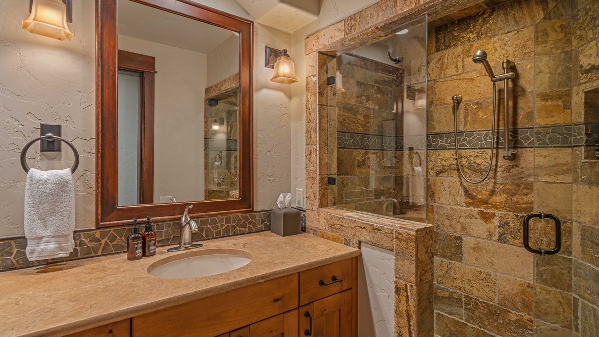 Shared hall bath on lower level