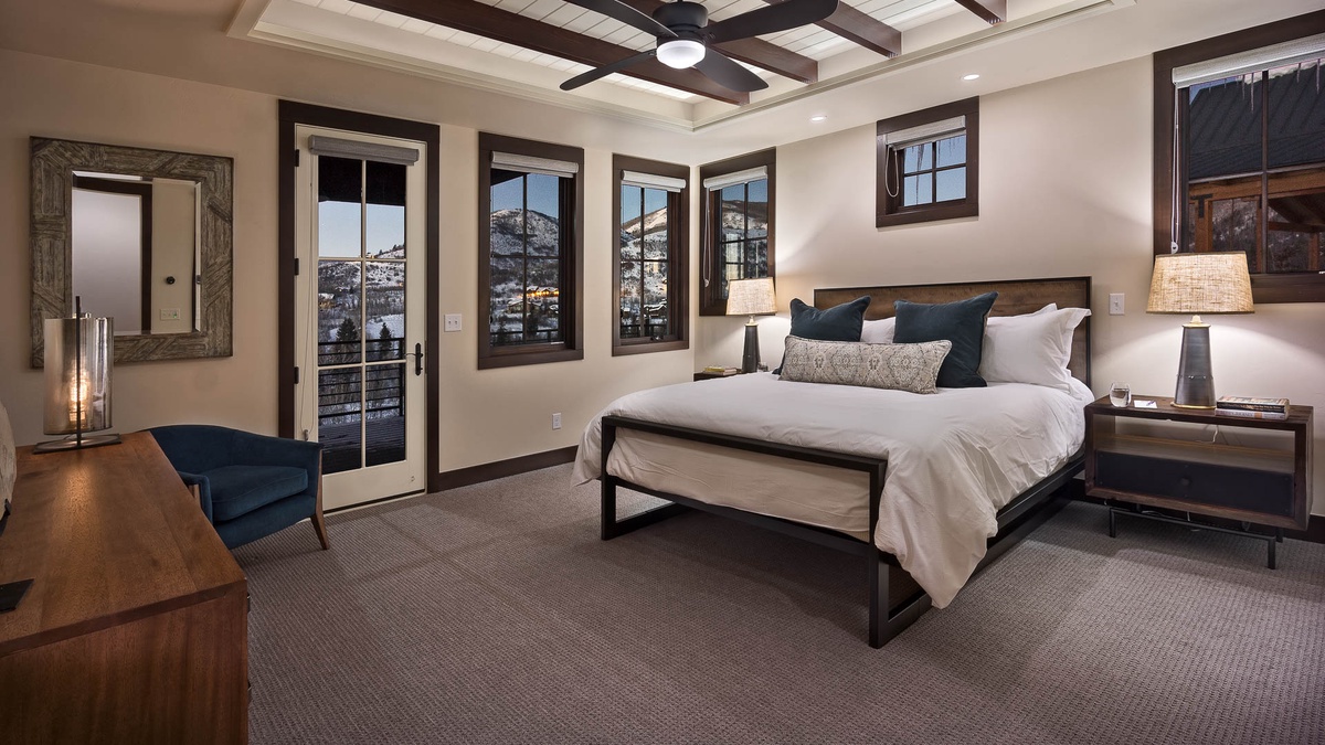 Bedroom 1, Main Level - Primary king suite with deck access