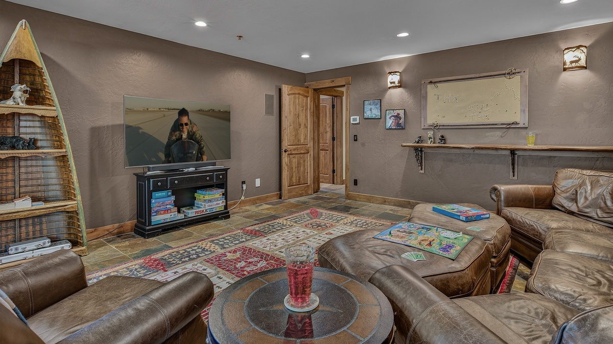 Family Room, Lower Level - Seating area with game table