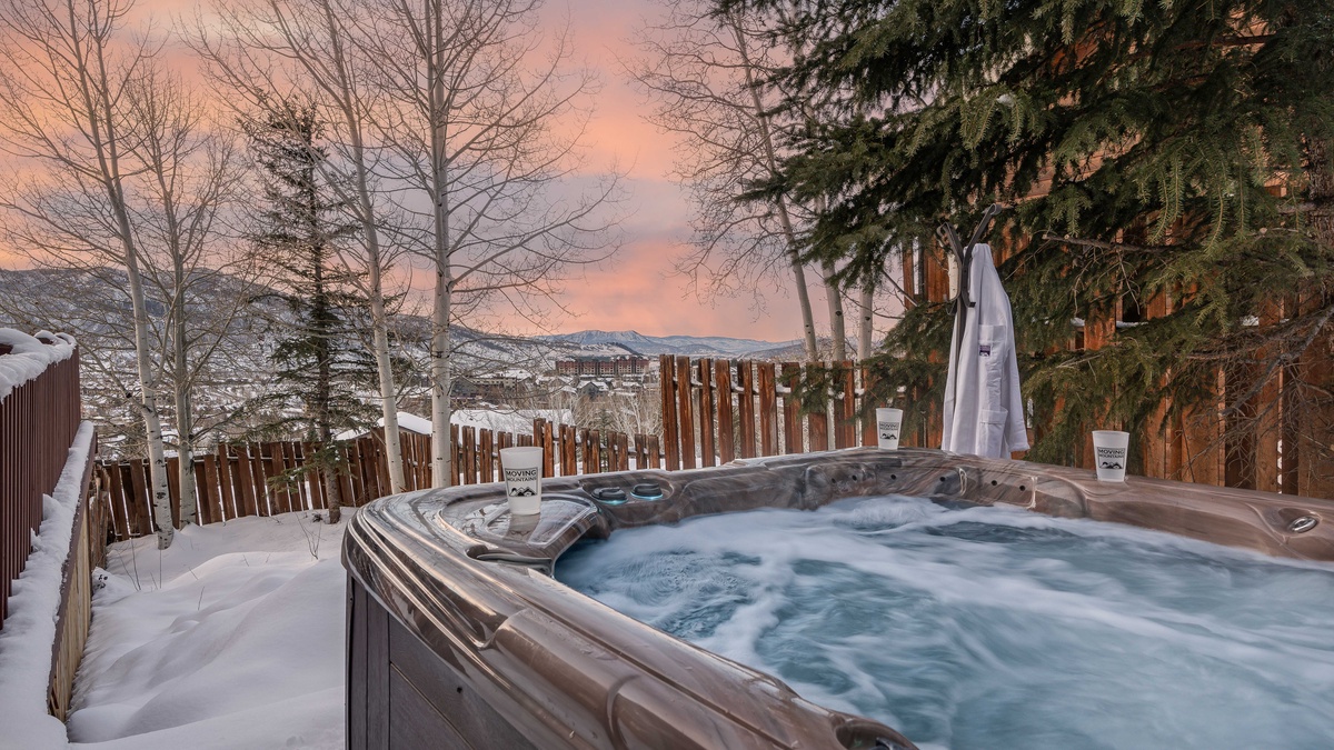 Soak in the views from the main level hot tub