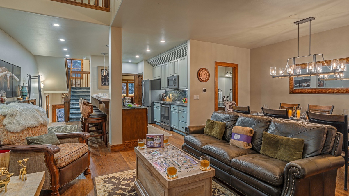 Great room opens to kitchen on main level