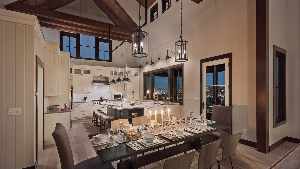 Kitchen, Main Level - With dining table with seating for 8