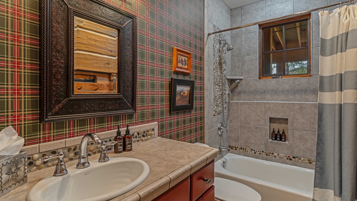 Shared bath on lower level