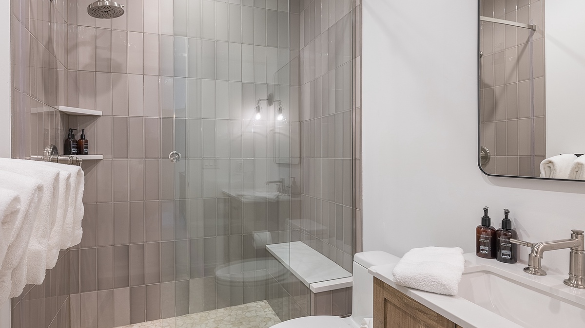 Bedroom 4, Lower Level - Ensuite with glass shower