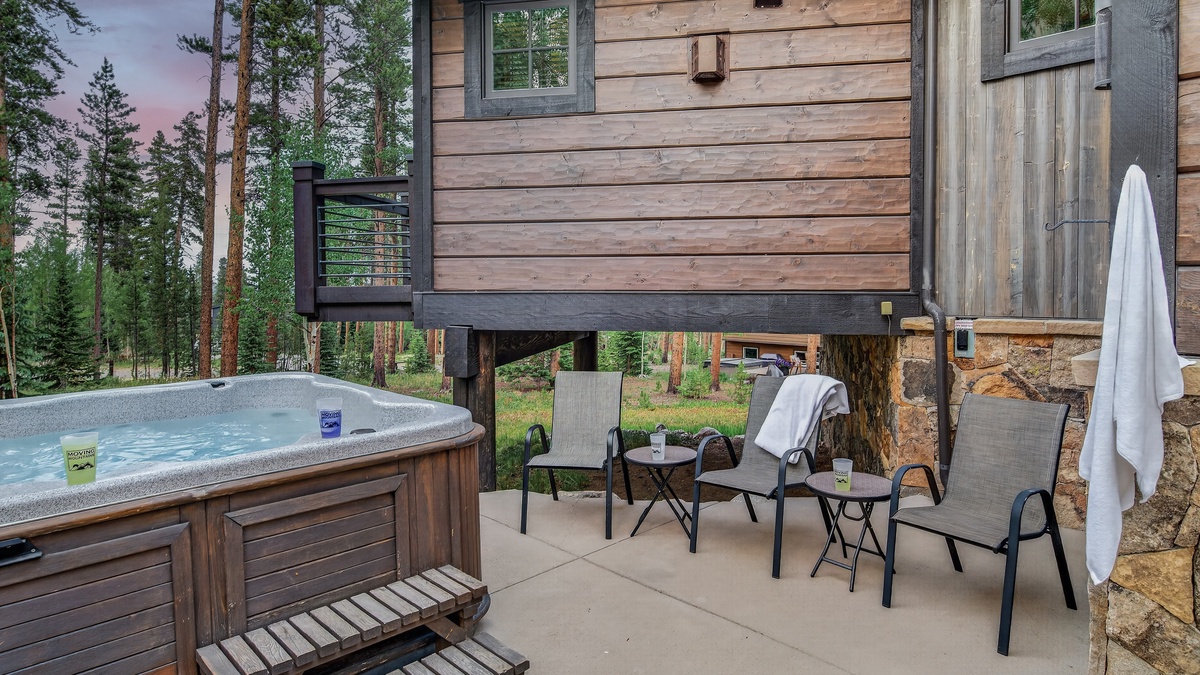 Hot Tub, Lower Level - Private hot tub with wooded views