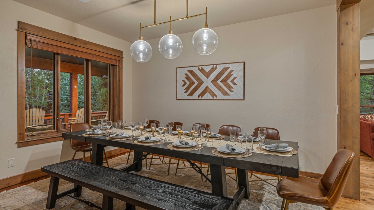 Main level dining area seats 12