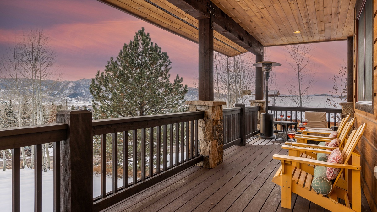 Relax on the covered main level deck and stay warm with the heat lamp!