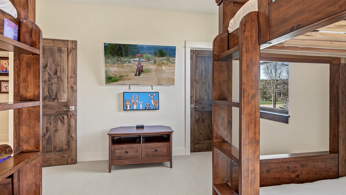 Bedroom 3, Lower Level - Bunk room with TV